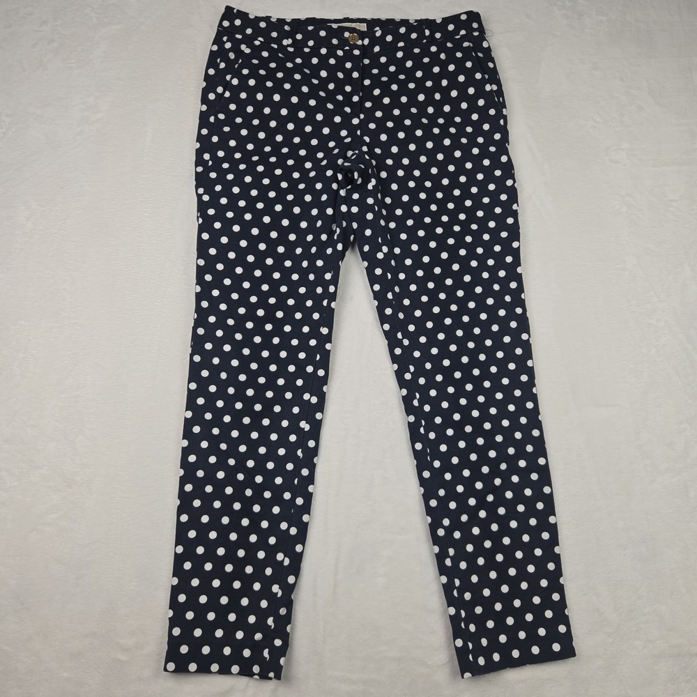Michael Kors‎ Women's Blue Pants White Polka Dot Size 8